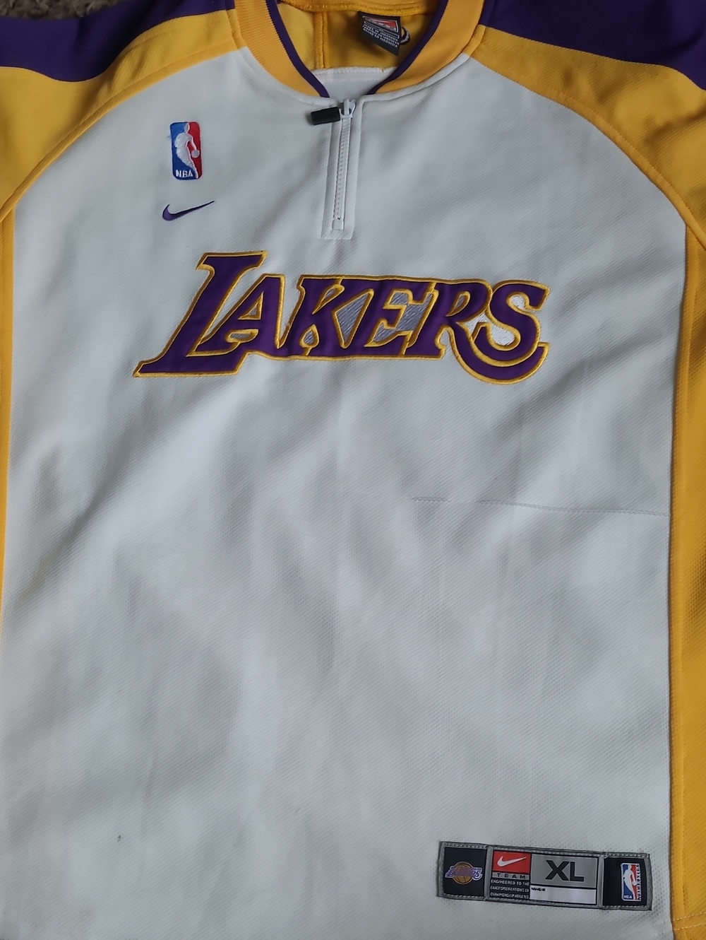 Nike White Lakers Pullover with Purple and Gold Accents